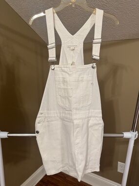 Aeropostale White Denim Overall Dress